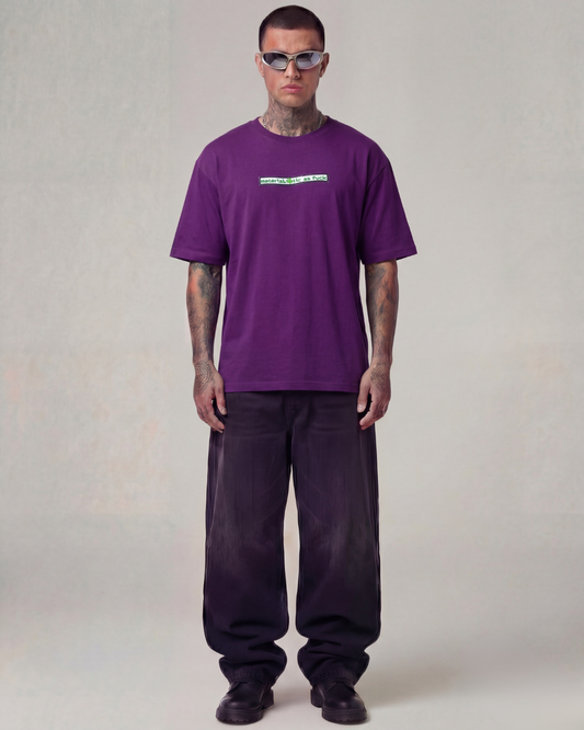 Money Club Oversized Purple Unisex T-shirt