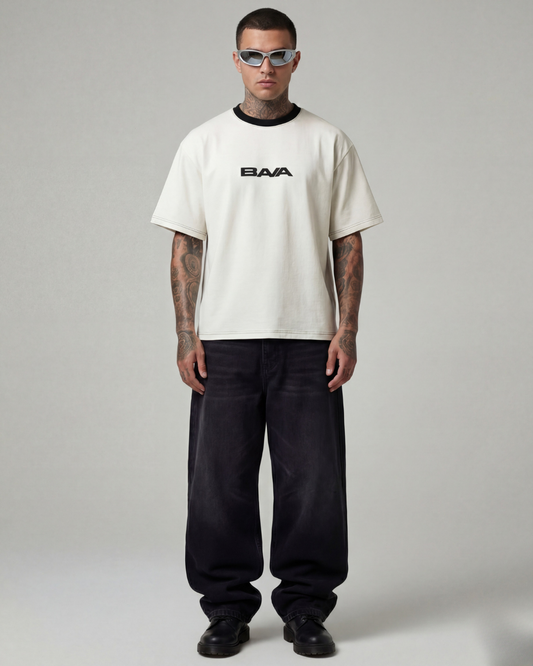 BAVA Signature Oversize Offwhite Unisex Tshirt