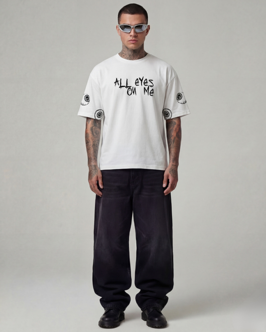 All Eyes On Me Oversized OffWhite Unisex T-shirt