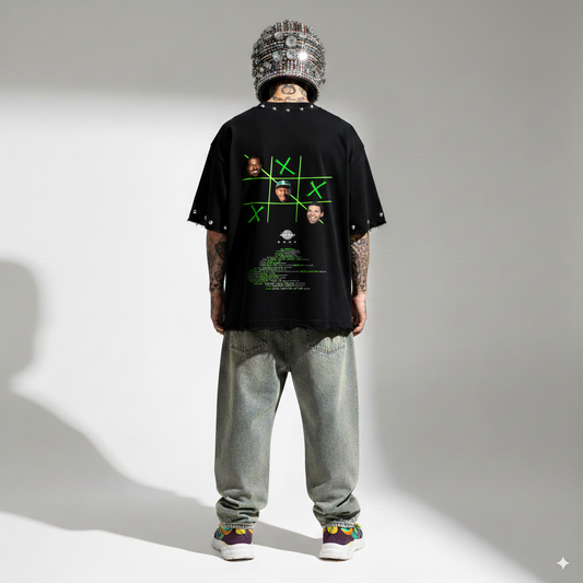 POP ICONS OVERSIZE UNISEX BLACK TSHIRT (BOXYFIT)