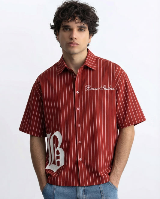 PRE ORDER -  Sinner Society Red Oversize Shirt (Boxy fit)