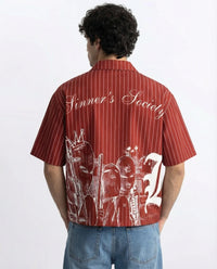 PRE ORDER -  Sinner Society Red Oversize Shirt (Boxy fit)