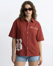 PRE ORDER -  Sinner Society Red Oversize Shirt (Boxy fit)