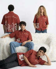 PRE ORDER -  Sinner Society Red Oversize Shirt (Boxy fit)